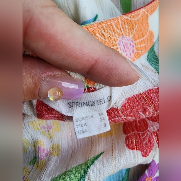 Springfield Floral V-Neck Maxi Dress S - Picture 6 of 7